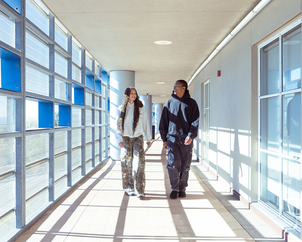 Sierra Canyon Upper School school students smiling and enjoying each other's company.