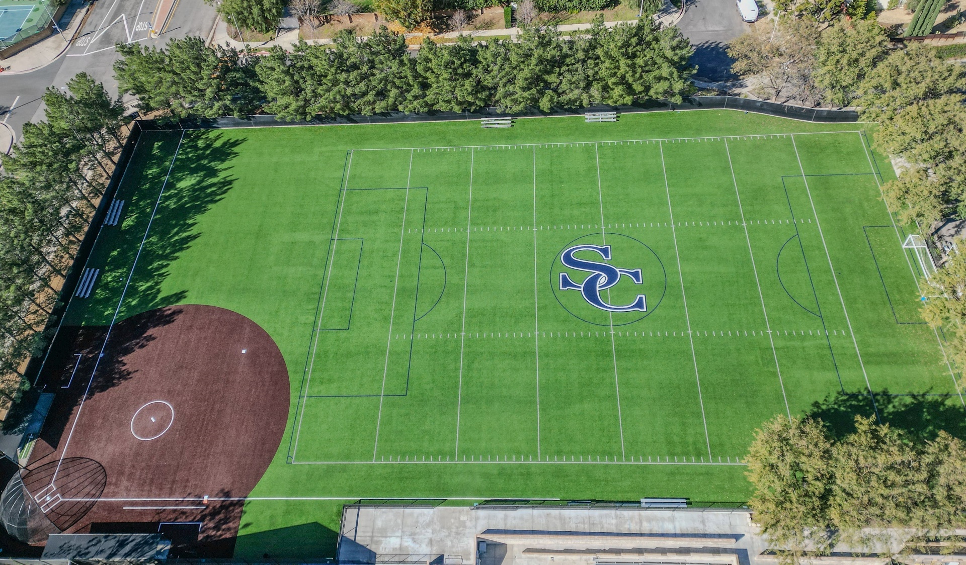 Sierra Canyon Lower Campus athletics field aerial view