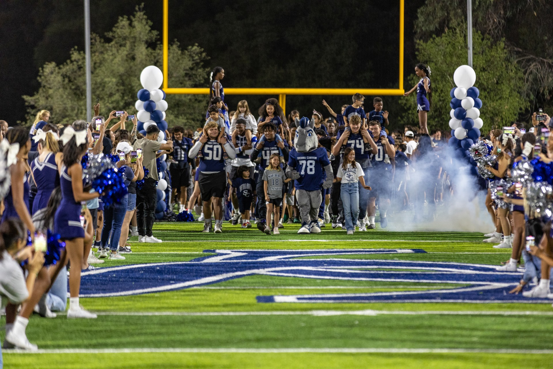 A group of Sierra Canyon students celebrating together at the all-school Homecoming Rally. Support the school annual fund!
